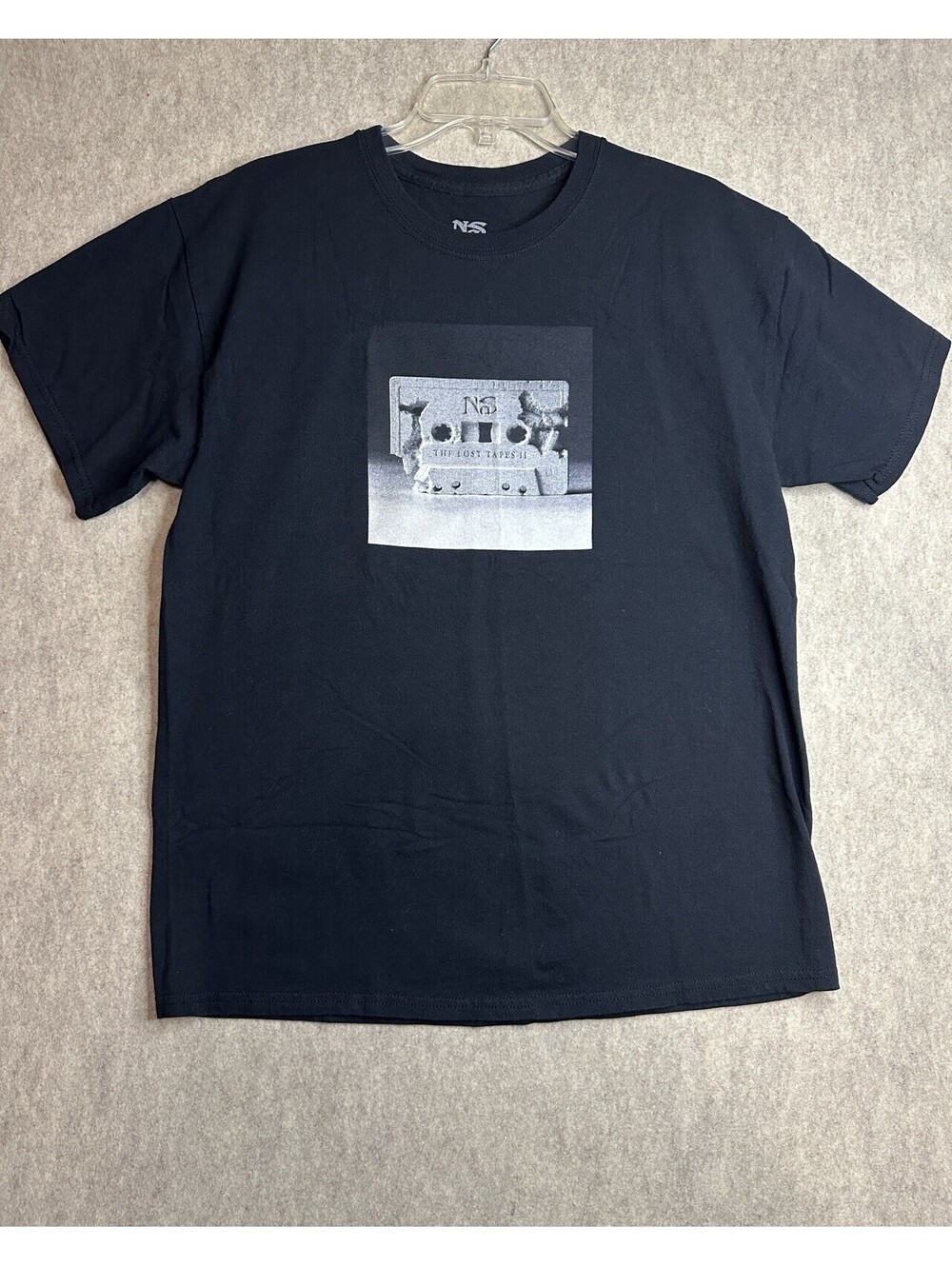 NAS The Lost Tapes II Black Tee Mens Large Cassette Tape Graphic Rap Hip Hop